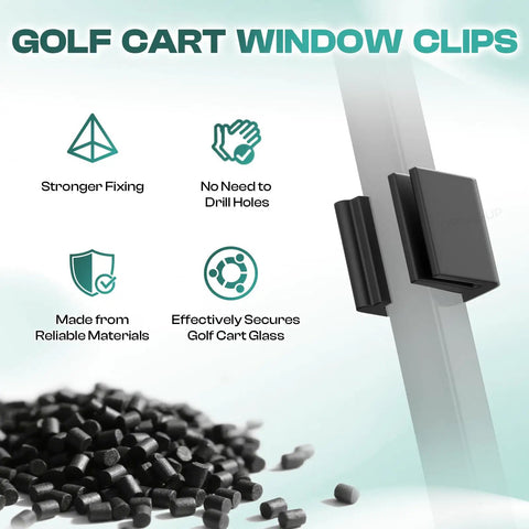 Universal Golf Cart Windshield Retaining Clips Set Of 2 For Top Windshield Slip On Wrap Around Clamps Heavy Duty Easy Open Position