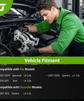Mechanic installing Durable High Output Alternator Replacement Fits 2007 2012 Hyundai Elantra 2.0L L4 2010 2011 Kia Soul 2.0L