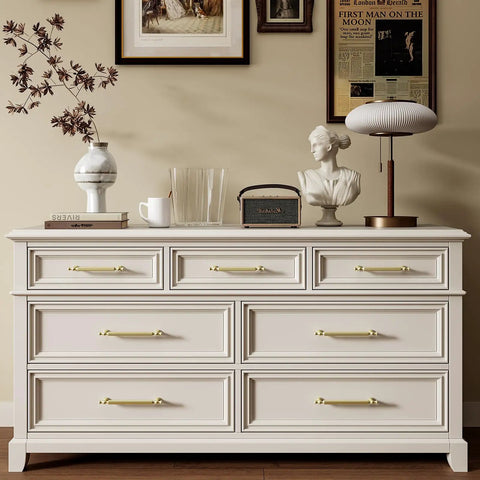 Dresser with 30 Pack 3 Inch Gold Cabinet Pulls Brushed Gold Drawer Handles Zinc Alloy Cabinet Hardware for Kitchen Bath Bedroom