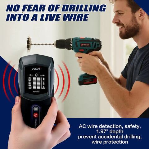 Heavy Duty Multi Function Stud Finder And AC Live Wire Detector Precision Depth Reader for safe drilling on drywall