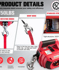 Portable Drill Winch With 750 Lb Pulling Capacity And 40 Ft Alloy Steel Wire Rope, detailed product features and components