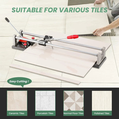 24 Inch Manual Tile Cutter For Porcelain And Ceramic Tiles, Heavy Duty Iron Frame, Ergonomic Handle, Cutting Ceramic Tile