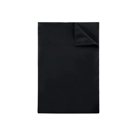 Next Level Queen Flat Sheet In Sleek Black delivers top tier microfiber comfort, measuring 90 x 102 inches, ideal for queen beds.