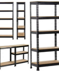 Five Tier Boltless Adjustable Steel Storage Shelf Unit Black The Ultimate Workhorse For Home Garage Office Kitchen And Shop