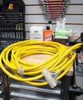 Rugged Outdoor Extension Cord With Lighted Ends For Easy Power Check 15 Amp 1875 Watts Bright High Visibility Yellow Jacket