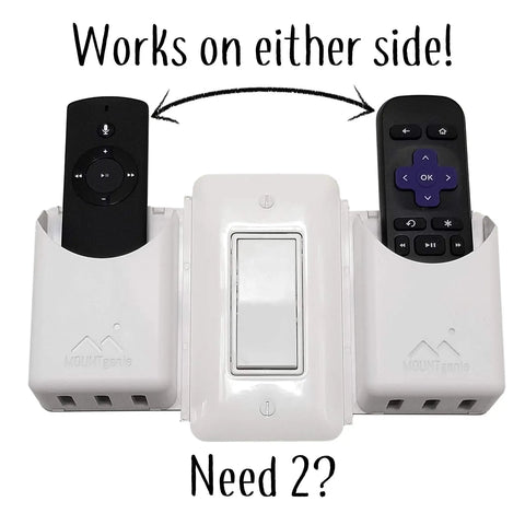 No-Screwups Remote Control Holder Wall Mount Installs In Seconds With No Damaging Screws Or Tape next to light switch
