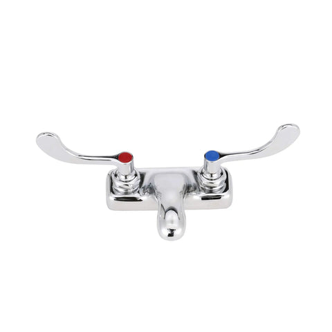 Front view of AquaSpec 4 Inch Centerset Faucet with Integral Spout and 4 Inch Wrist Blade Handles in Chrome Finish 2.2 GPM