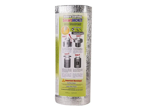 5mm Polyethylene Water Heater Blanket Insulation For 20 To 80 Gallon Tanks showing installation guide on packaging