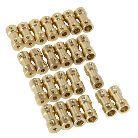 Five Pack 5Mm To 6Mm Bore Rigid Brass Shaft Coupling Motor Connector For Precise Machine Linkage Beefy Fit Premium Quality Shaft Joint