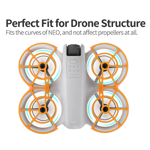 Drone Propeller Guard Set For DJI Neo Anti Collision Protection, Ultra Lightweight Prop Covers on white drone