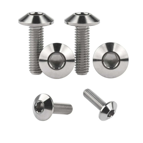 Titanium M6 Socket Head Cap Bolts Dome Head Screws 1.0 Pitch 12 15 20 25 30 35mm Pack Of 6 For Bicycle And Motorcycle