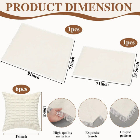 Big Ol Picnic Kit With Folding Table Oversize Boho Blanket Table Runner And Pillow Covers dimensions and material details