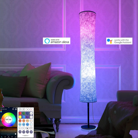 Smart Floor Lamp With App And Remote No Hub Needed Works With Alexa And Google Assistant 60 Inch Standing Lamp in living room