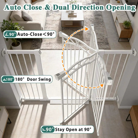Extra Wide Press Mounted Baby Gate For Indoor Openings 65 To 68 Inches Walk Through No Drill Easy Install For Kids And Pets