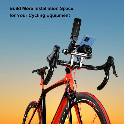 Beefed Up Aluminum Handlebar Extender For Bike And Motorcycle With Dual Mount Clamp Bracket 8 Inch Length on bicycle
