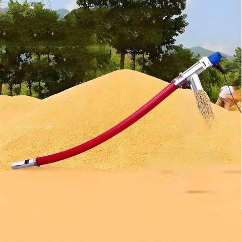 Heavy Duty Screw Conveyor For Powder And Grain Suction, 1500W Low Noise Auger With 1.5m Hose on sand pile in farm setting