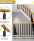 Tough As Nails Heavy Duty Wrought Iron Railing Spindles For Indoor Stairs And Decks, Black Square Guardrail Posts with tilt brackets.
