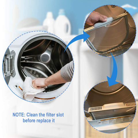 Cleaning and installing Premium Dryer Lint Filter Replacement 5231EL1001C Durable Screen in dryer
