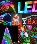 Outdoor signage with Waterproof 500 Pack WS2811 12mm Digital Addressable LED Pixel Strings RGB Full Color Lights DC12V IP68