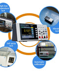 USB Digital Multimeter With True RMS 55000 Counts 3.7 Inch LCD Screen showcasing test capabilities and features