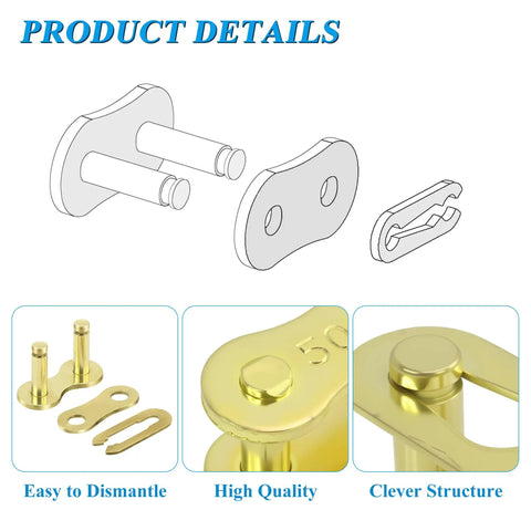 Gold 530 Chain Kit With 120 Links, Universal Fit For 50cc-212cc Motors, Plug‑And‑Play Setup, product details illustration