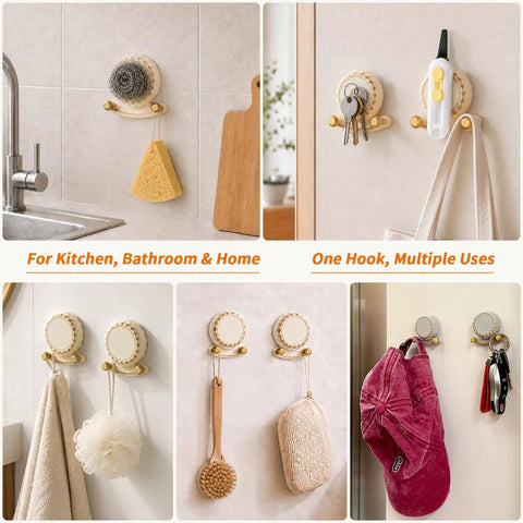 Tough As Nails Two In One Self Adhesive Magnetic Wall Hooks With Heavy Duty Grip No Drill Mount For Clutter Free Kitchen Organization And Safe Metal Storage, multi-use for towels and sponges.