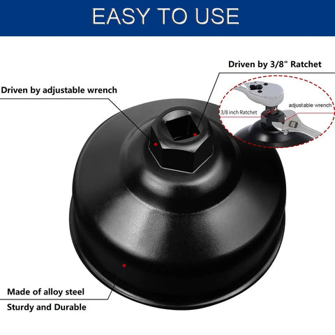Professional Grade 86.4Mm Oil Filter Wrench With 16 Flats For Bmw And Volvo Smooth Top Caps steel socket made of alloy steel.