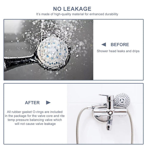 Comparison of shower with and without the Pressure Balancing Shower Cartridge Replacement For 1/2 Inch Single Handle Valve