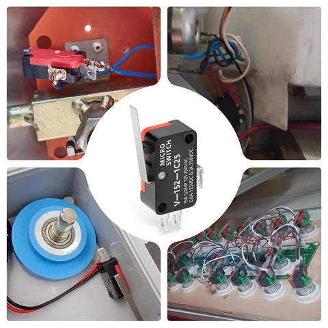 Built Tough 20Pcs 15A 125 250VAC Straight Hinge Lever Arm Micro Switch 1NO 1NC Limit Switch in industrial setup