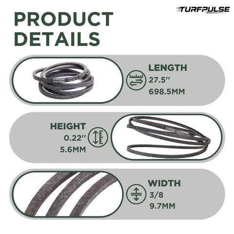 Beefed Up Replacement Drive Belt For TimeMaster Walk Behind Lawn Mowers 3/8 X 27.5 Inch Aramid Fiber Compatible With 20199 details