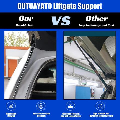 Heavy Duty Rear Hatch Shock Struts And Tailgate Lift Supports For 2010 2014 Subaru Legacy Outback Wagon Sets Pack Of Two comparison of durable vs damaged liftgate supports