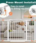 Image of Extra Wide Press Mounted Baby Gate For Indoor Openings 65 To 68 Inches Walk Through No Drill Easy Install showing pressure mounting.