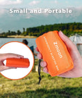 Emergency Mylar Sleeping Bag Set For Camping Waterproof Thermal Bivy Sacks in compact orange pack outdoors