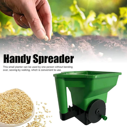 Hand Crank Lawn Spreader For Easy Fertilizer Distribution In Small Yards With Lightweight Build And Ergonomic Handle Garden Dispersal Tool