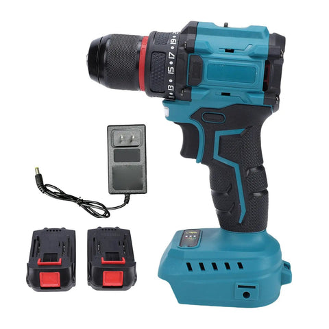 Badass Cordless Drill with Brushless Motor 55Nm Torque 25 Plus 1 Settings Dual Speed 0 to 1500RPM Metal Chuck Heavy Duty Electric Driver, batteries included.