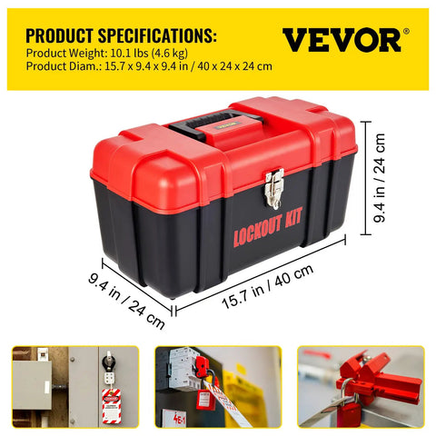 Lockout Tagout Kit 42 Piece Safety Set With Padlocks Hasps Tags Ties And Case For Electrical Lockouts And Machinery Risk Reduction
