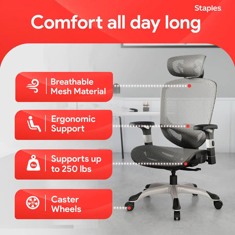Ergonomic Mesh Office Chair With Adjustable Lumbar Support And Smooth Swivel Base Next Level Comfort For Remote Work And Chill Gaming Vibes Cozy Gray Task Seat with breathable mesh material and caster wheels.