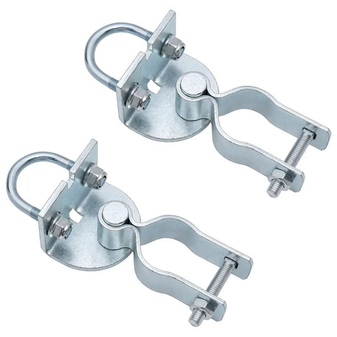 Heavy Duty 2 Pack T Post Gate Hinge Kit With One And Three Eighths Inch U Bolt Clamps Built To Last 200 Degree Rotating Female Hinges