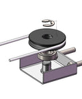 Telescopic Sliding Gate Opener Hardware Kit Built Tough With Galvanized Pulleys showing disassembled parts and mounting bracket