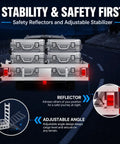 Beefy Aluminum Hitch Cargo Carrier With Ramp, Folding Design, Up To 1300 Lbs Capacity, featuring reflectors and stabilizers