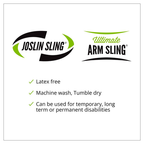 Super Comfy Adjustable Arm Sling For Shoulder Elbow Support With Soft Lightweight Fabric Easy Hook Loop Closure, latex free and machine washable.