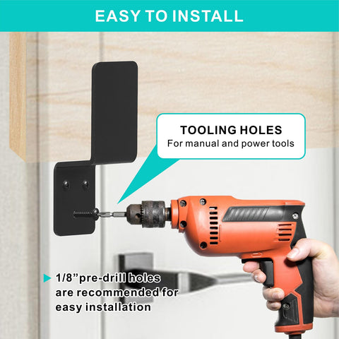 Heavy Duty 2x4 Door Barricade Brackets Built Tough From Solid One Eighth Inch Steel With Anti Rust Coating installation with power drill and pre-drill holes