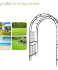 Built Tough 7Ft Steel Garden Arbor With Side Trellis Rust Resistant Powder Coated Archway in outdoor settings