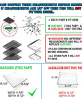 Diagram showing measurements for Meat Pan Crisper Bin 240530811 Upgrade For Frigidaire Refrigerator Replacement Drawer with dimensions.