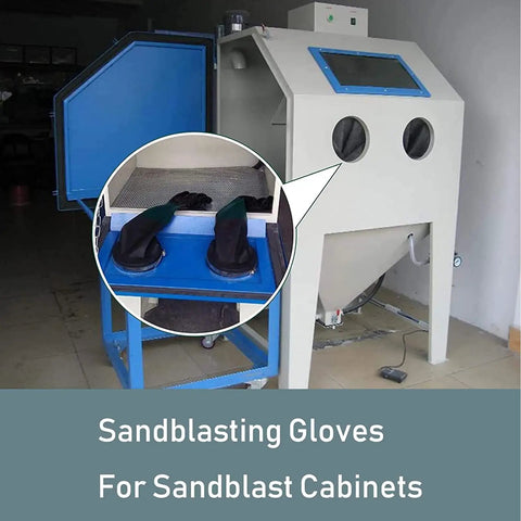 Sandblasting Cabinet Gloves 23.6 Inch Tough As Nails PVC Cotton Lined Work Gloves with Holders