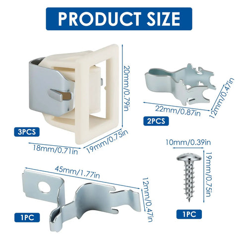 3 Pack Dryer Door Latch Strike Kit Replacement For Whirlpool Kenmore Maytag GE Frigidaire Dryers with dimensions