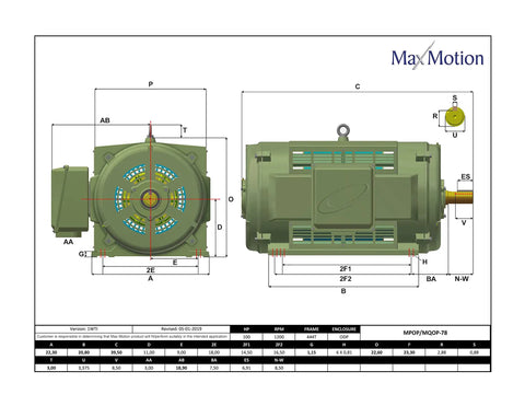 Built Damn Tough Heavy Duty 100Hp General Purpose Electric Motor Nema Rated 1200Rpm 575 Volt Three Phase Odp Enclosure dimensions and design