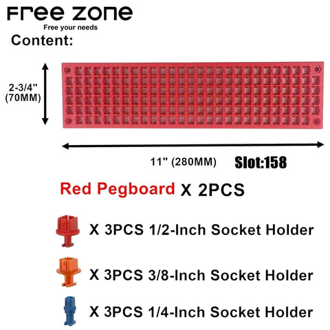 Massive 158 Hole Bit Organizer Tray For One Quarter Inch Hex Bits And Drive Bit Adapters Red Toolbox Storage Secure Bit Holes Easy Grab Tools Not Included Perfect For Pros