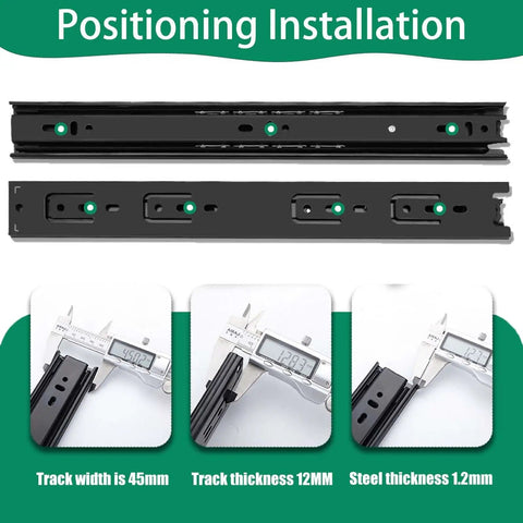 12 Inch Heavy Duty Full Extension Drawer Slides With Soft Close Ball Bearing Tough As Nails Built To Last Cold Rolled Steel Rust Resistant Mounting Screws Included For Dresser Drawers And Kitchen Cabinets