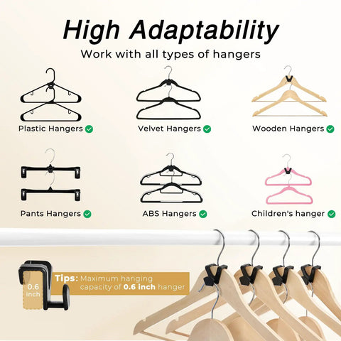 60 Pack Closet Space Saver Hooks Are A Straight Up Game Changer To Double Your Rack Capacity Vertically While Maximizing Hanging Space And Kicking Clutter Out The Door Forever Today with various types of hangers.